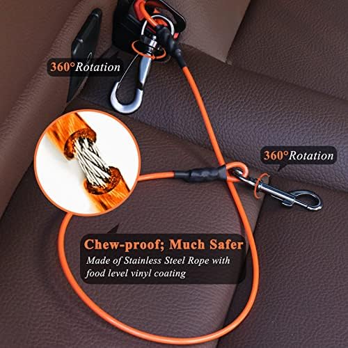 VIVAGLORY Dog Seatbelt Tuffbelt Dog Car Harness, M, Orange - Image 2