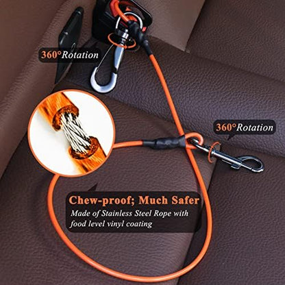 VIVAGLORY Dog Seatbelt Tuffbelt Dog Car Harness, M, Orange - Image 2
