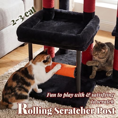 Hey-brother Cat Tree Tower with Stable L-Shaped Widen Base, Condo, MPJ086BR - Image 5