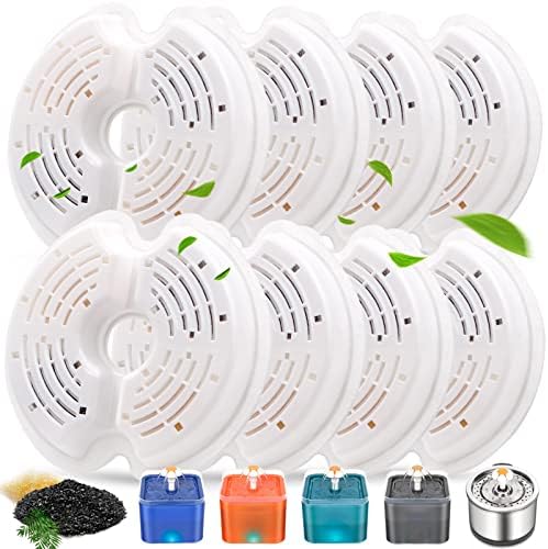 8 Pack Cat Fountain Filters, Petilog Cat Water Fountain Filters, Pet Fountain Filter Replacment by Petilog
