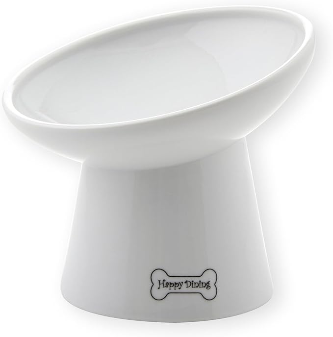 Necoichi Raised Dog Food Bowl, Elevated, for Dogs and Cats, Pets Feeding Feeder Non-Slip for Small Dogs Dishwasher and Microwave Safe, No.1 Seller in Japan! (Dog, Extra Wide Tilted)