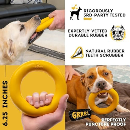Indestructible Dog Chew Toy - Lifetime Replacement - Durable Toy for Aggressive Chewers - Safe Non-Toxic Natural Rubber - Chew, Tug & Fetch - Tough, Heavy Duty - Med/Large Breed, 6.5”x1.25” - Image 6
