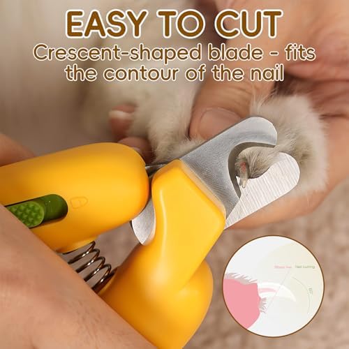 Dog Nail Clippers,Dog Nail Trimmers for Small Medium Dogs and Cats - Professional Grooming Tool with Safety Lock, Sharp Stainless Steel Blade Prevents Splitting，Includes Nail File (Yellow-mini) - Image 4