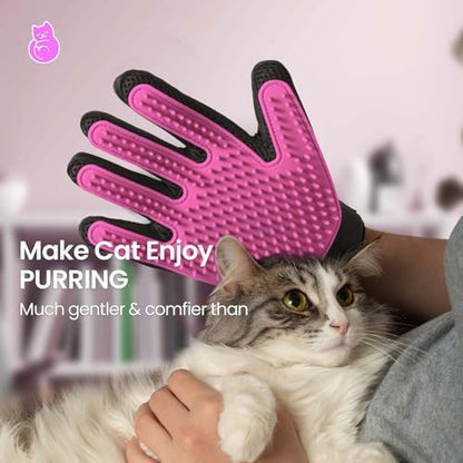 Pet Hair Removal Glove with 255 Silicone Tips for Dogs & Cats, 1 Pair Pink - Image 2