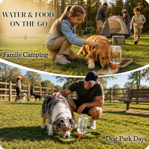 Dog Water Bottle, Puppy Essentials, Collapsible Dog Bowls (Green) - Image 6