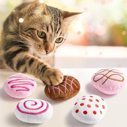 MALLMALL6 Catnip Toys for Cat - 5Pcs Valentines Chocolate Truffles Catmint Interactive Teething Chew Kick Cat Toy for Indoor Kitten, Soft Candy Pet Supplies, Pet Valentines Gifts for Kitten Lover - Image 4