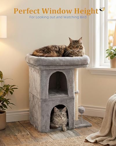 Aechonow Cat Tree for Large Cat,2 Cozy Cat Condo House for Large & Fat Cats - Image 7