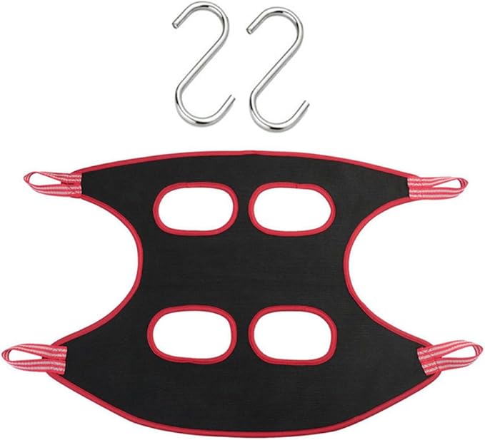 BESTonZON Cat Grooming Bed and Hanging Cat Hammock Breathable Black-red Pet Nail Trimming Hammock Medium Size and Small Dogs