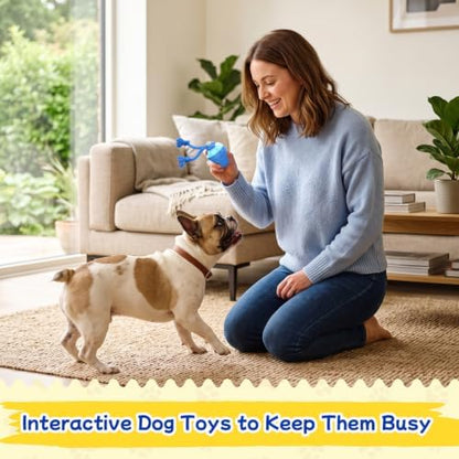 Interactive Dog Toys, Automatic Rolling Dogs Toy with Rope for Medium/Large Dogs, Touch Activated Moving Dog Ball for Boredom(Blue) - Image 2