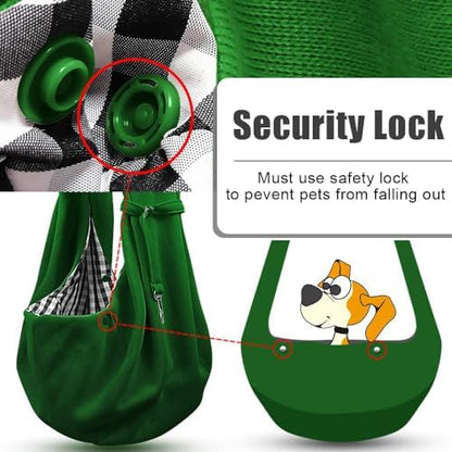 Tomkas Small Dog Cat Sling Carrier Puppy Purse Travel Wrap Soft Crossbody Pet Bag (Emerald Green, M - Classic Pocket & Classic Strap) - Image 5