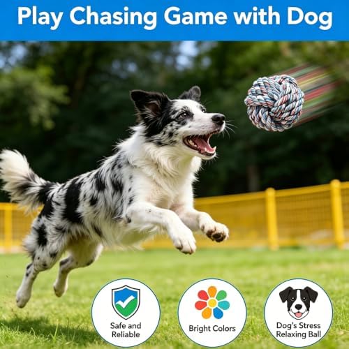 10 Pack Heavy Duty Cotton Dog Rope Balls for Puppies & Aggressive Chewers - Image 3