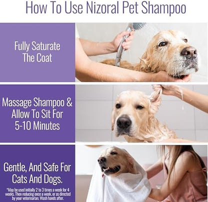 Nizoral Ketoconazole Pet Shampoo, 16 Oz, Chlorhexidine, Dogs & Cats - Image 5