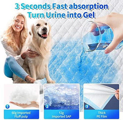 Upgrade Leak-Proof Pet Training and Puppy Pads, Jumbo Pee Pads for Dogs with Thicken Polymer Heavy Absorbency, Quick Dry Disposable Pee Pads for Cats Dogs - 50 Counts - Image 4