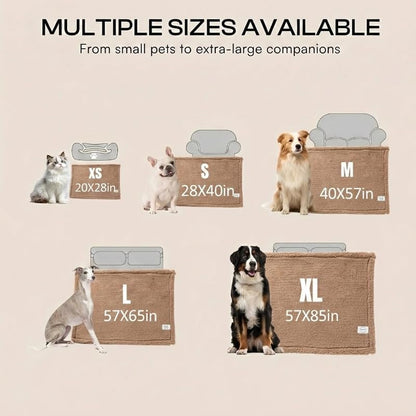 Waterproof Brown Dog Throw Blanket for Pet Couch Puppy Blankets Cover Fluffy Jacquard Fleece Leakproof Blankets Dark Color Sofa Couch Covers Mats Warm Washable-Camel,S - Image 4