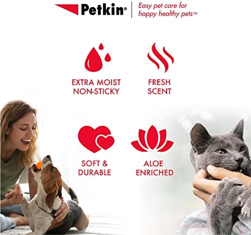 Petkin Pet Wipes for Dogs and Cats, 100 Large Wipes - Removes Dirt & Odor Like Washing Hands - Cleans Ears, Face, Butt, Eye Area - Convenient, Ideal for Home or Travel - 1 Pack of 100 Wipes - Image 5