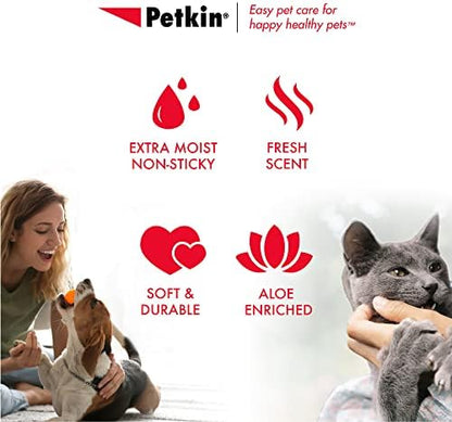 Petkin Pet Wipes for Dogs and Cats, 100 Large Wipes - Removes Dirt & Odor Like Washing Hands - Cleans Ears, Face, Butt, Eye Area - Convenient, Ideal for Home or Travel - 1 Pack of 100 Wipes - Image 5