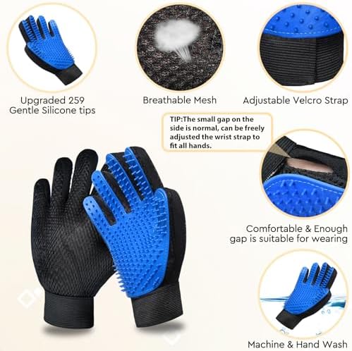 Cat Grooming Glove Brush, Self-Cleaning Slicker Pet Brush - Image 5