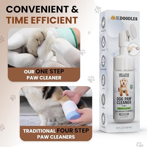 Dog Paw Cleaner, No-Rinse, 3-in-1 Silicone Bristle Brush, Unscented, 5 oz - Image 5