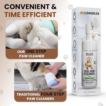 Dog Paw Cleaner, No-Rinse, 3-in-1 Silicone Bristle Brush, Unscented, 5 oz - Image 5