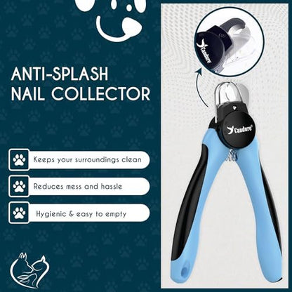 Candure LED Dog Nail Clippers with Light - Pet Nail Clippers with Light for Dogs & Cats, Sharp Stainless Steel Blades for Thick Nails, Safe Grooming Trimmer with Nail File (Sky Blue) - Image 2