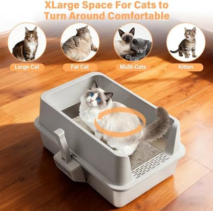 Stainless Steel Litter Box XL-Metal Cat Litter Box for Big Cat - Image 5