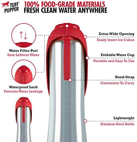 PupFlask Large Dog Water Bottle, Portable Stainless Steel Travel Bowl - Image 5