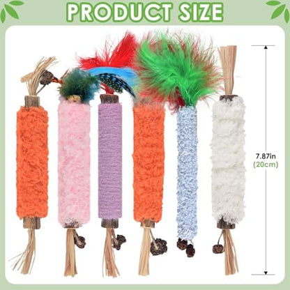 TINDTOP Cat Chew Toys, 6 Pack Silvervine Catnip Sticks for Kittens - Image 4