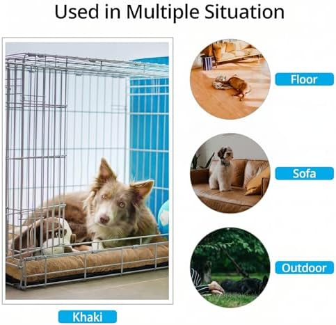 Dog Crate Pad Washable Dog Bed for Crate Large Cozy Mat 48-Inch Camel - Image 3