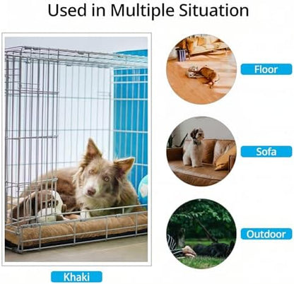 Dog Crate Pad Washable Dog Bed for Crate Large Cozy Mat 48-Inch Camel - Image 3