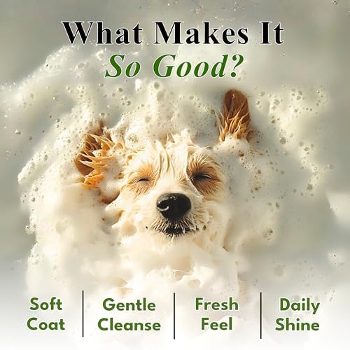 Dog Shampoo and Conditioner – Dog Shampoo for Shedding & Smelly Dogs – Aloe & Lemongrass Scent - Puppy Safe All Breeds Pet Friendly Dogs Shampoo (10.14 floz) - Image 2