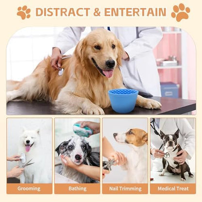 Dog Lick Bowl,Anxiety Relief Non-Slip Silicone Treat Bowl,Durable Anti-Choking Long-Lasting Enrichment Slow Feeder Licking Mat for Small Medium Large Breed,Freezable BPA Free Silicone Dishwasher Safe - Image 2
