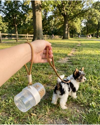 Portable Pet Travel Water Bottle and Food Container - 2-in-1 Detachable Dog Travel Cup for Walking, Hiking and Traveling - Leak-Proof, BPA Free & Food Grade Safety Material (Gray, Small Size) - Image 2