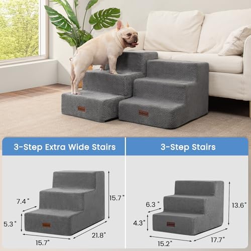 Aodisman Dog Stairs for Small Dogs,Wider 3-Step Pet Steps for Couch & Bed - Image 4