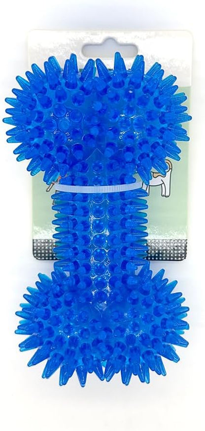 Dog Squeaky Bone Chew Toy for Aggressive Chewers,Durable Dog Rubber Bone Toy Dogs Teeth Cleaning and Training (Blue Small)