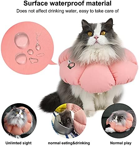 HiDREAM Cat Cone Collar,Cute Waterproof Elizabethan e Collar for Cats,Anti-Bite Lick Wound Healing Safety Cat Recovery Collar,All-Season Style - Image 2