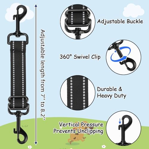 YUEPET 2 Pack Dog Collar Safety Clips, Adjustable Prong Collar Backup Clips - Image 2