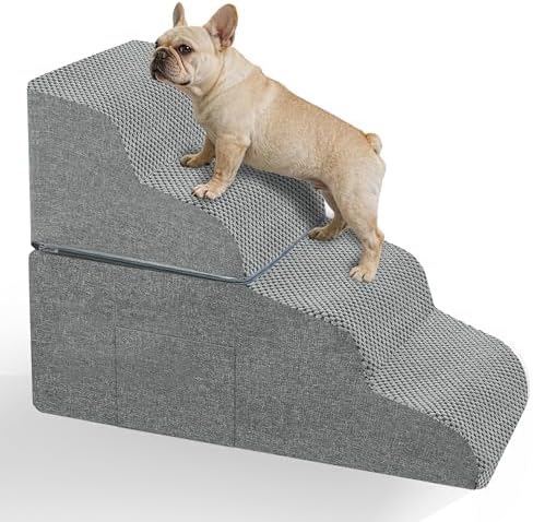 Dog Stairs for Bed,19" H 4 Step Pet Stairs for Small Dogs & Cats by COLDHUNTERBEDING