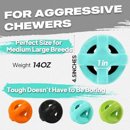 Fida Natural Rubber Dog Balls for Aggressive Chewers, Durable Dog Chew Toys for Large Dogs, Interactive Fetch & Tug of War Toys for Medium Large Breed Non-Toxic Dish Washable,4.5 * 4.5" - Image 6