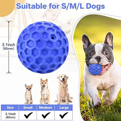 DISSKNIC Indestructible Squeaky Dog Ball, Relieves Anxiety, Cleans Teeth, Interactive Chew Toy for Aggressive Chewers, Dog Toy for Large Breeds, Outdoor Waterproof - Image 2