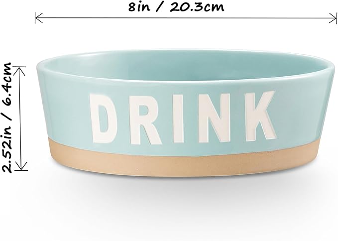 8" Non-Slip Ceramic Dog Bowl, 40 Oz Heavy-Duty Dog Food/Water Dish, Pet Feeding Bowl for Small and Medium Dogs, Food Grade Porcelain Pet Feeder Bowl, Microwave and Dishwasher Safe