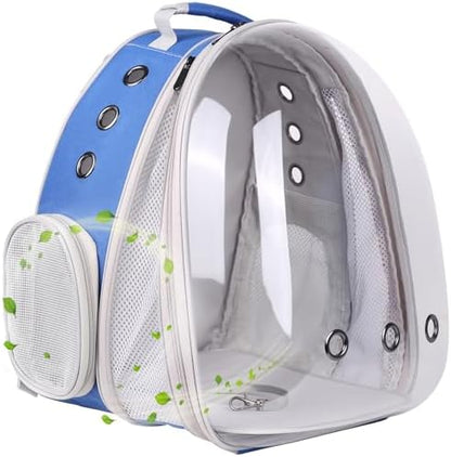 Front Expandable Cat Backpack Carrier, Fit up to 20 lbs, Space Capsule Astronaut Bubble Window Pet Backpack to Carry and Transport Large Cat and Small Puppy Blue by halinfer