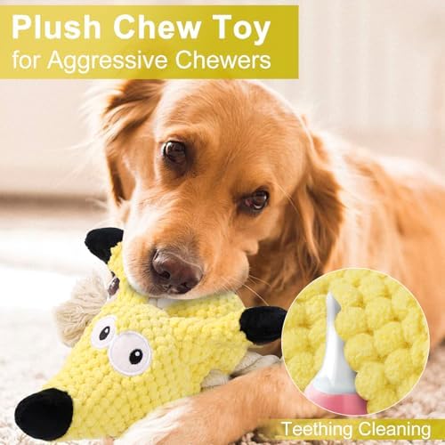 Letsmeet Squeaky Plush Dog Toys - Rope-Designed Interactive Dog Chew Toy for Large Dogs, Puppy Toys for Tug of War, Durable Pet Toys for Dogs - Image 3