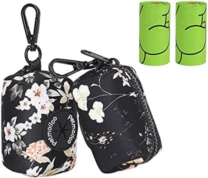 Petmolico Dog Poop Bag Holder Dispenser 2 Pack, Yellow White Blooming by Petmolico