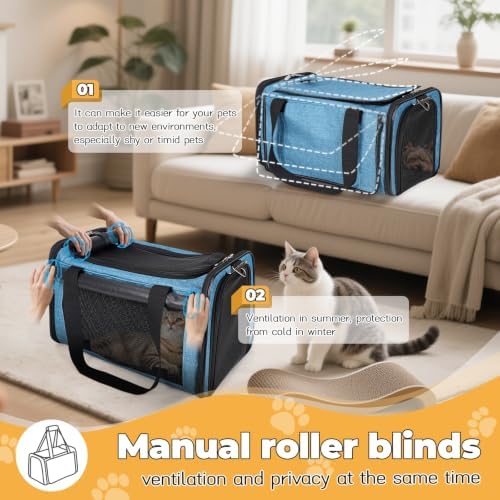 YUDODO 25lbs Cat Carrier Lightproof Soft Sided Pet Carrier for Large Cat - Image 2