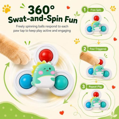 3Pcs Suction Cup Cat Toy, Window Perch Companion Interactive Play Toy for Indoor Cats, Can Firmly Adhere to Smooth Surfaces Glass Walls, Designed Specifically for Your Pet'S Daily Entertainment - Image 3