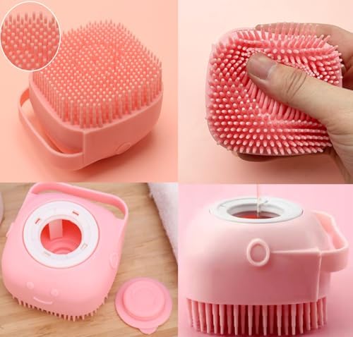 8PCS Dog Bath Supplies Set，Dog Washing Gloves，Shampoo Brush, Shedding Slicker Brush，Complete Pet Grooming Kit for Dog&Cat and Small Animal Grooming(8PCS-Bath-Pink) - Image 5