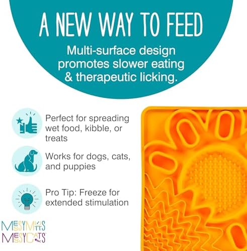 Messy Mutts Framed Multi-Surface Lick Mat, 9.5 Inch, Dogs Cats, Orange - Image 5