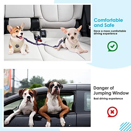 SlowTon Double Dog Seat Belt for Car with Elastic Bungee Buffer, Adjustable - Image 6