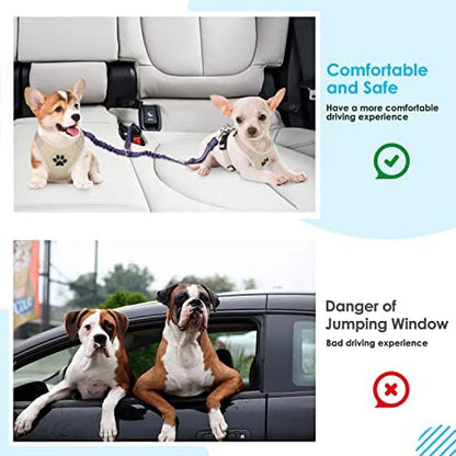 SlowTon Double Dog Seat Belt for Car with Elastic Bungee Buffer, Adjustable - Image 6