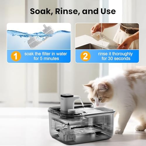 8 Pack Replacement Filters & 8 Pump Sponges for Qinliy Cat Water Fountain - Image 5